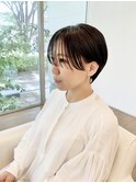 20代30代40代ニュアンスカラーマッシュショート ダークアッシュ