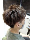 爽やかツーブロック刈り上げ束感アップバング