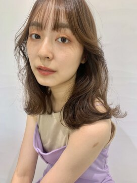 フォルテ 横浜店(FORTE) ロングヘア、グレージュカラー、ココアベージュ、黒髪縮毛