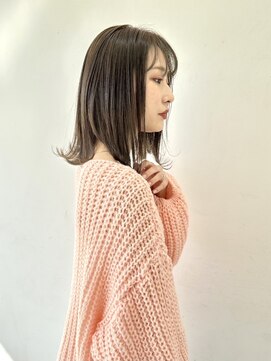 フォーク FOLK 【FOLK】透明感ダークグレージュ☆似合わせ外ハネミディアム♪