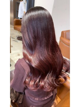 ルーツ(ROOTS) ブリーチなし×レッドピンクカラー