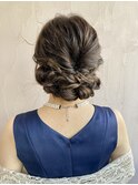 結婚式お呼ばれセット　アレンジシニヨン
