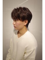 オーシャントーキョー(OCEAN TOKYO) 韓国ヘアカルマパーマカルマバングセンターパート黒髪ウルフ