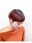 オレンジベージュ#ショート#ケアブリーチ#ダブルカラー#豊橋