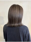 大人可愛いハイライトミストバング外国人風カラーブリーチ