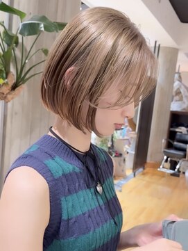 ダブ ギンザ(DaB ginza) ミルクティーベージュ/切りっぱなしボブ/顔まわりカット/銀座