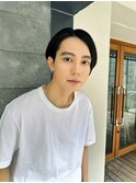 スーツ短髪ツーブロック束感モテる黒髪シークレットパーマ流行
