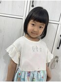 女の子カット美容室デビューボブスタイルボブオン眉