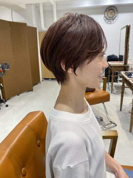 ネイロ 錦糸町(NeiRo) 丸み小顔ショートボブピンクベージュ白髪染めショートカット