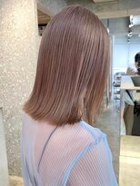 サンク 原宿 表参道(cinq)&nbsp;ミルクティーベージュピンクベージュカラー顔周りレイヤー韓国