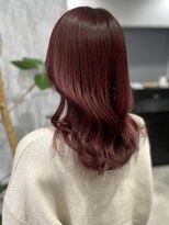 キャパ セントラル 天神 大名店(CAPA central)&nbsp;カシスピンク　ゆる巻きロング　ニュアンスカラー　艶髪