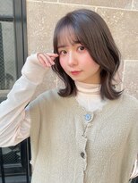 黒髪/ボブルフ/ネビージュ/小顔/ワンレン/レイヤー/韓国風
