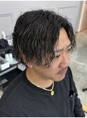 縦落ちツイスパ×ハイライト(小山市美容室/小山市/縦落ちパーマ)