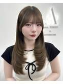 前髪顔まわり韓国ヘアレイヤーカットサイドバンク2wayバンク韓国