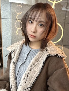 ラ キング(LA KING) ミディアムヘア/デザインカラー/ミルクブラウン/栄駅