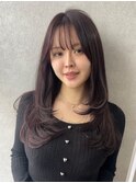 結べる長さでレイヤーカット　ハッシュカットs
