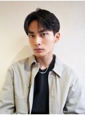 テーパーフェードニュアンスパーマ刈り上げセンターパートメンズ