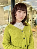 ユイマァル 岡山(YUIMARL)&nbsp;フェイスレイヤー/ワイドバング/くびれヘア/オレンジブラウン