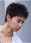 原宿メンズパーマルーズショートアクティブショートツイスパ緩め