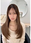 髪質改善トリートメントで叶う美髪ストレート 艶髪 前髪