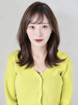 アンフィニー 銀座(ANFINI) 東京 銀座 髪質改善 セミロング 斜め前髪 30代 40代 50代