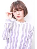 アシメショートエアリーショートグレージュナチュラルボブ