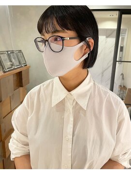 プフ 伏見(puf) オシャレ可愛い切りっぱなしオン眉ショートボブ☆伏見/髪質改善