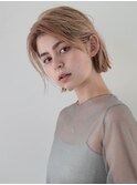 切りっぱなしボブ　× 柔らかベージュカラー　蔵前/浅草