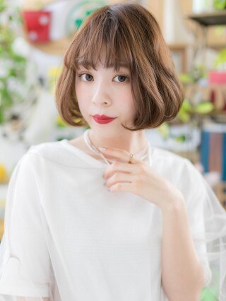 大人かわいい内巻きワンカールくせ毛風ボブa志木20代30代40代