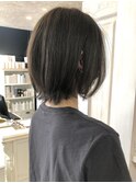 福山美容室caaryナチュラルストレート　オリーブグレージュ