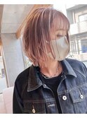 レイヤーボブ☆ハイブリーチピンクベージュ