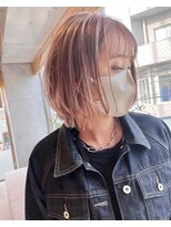 レイヤーボブ☆ハイブリーチピンクベージュ