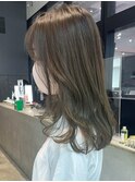 オリーブベージュ_チェリーブラウンフェミニンロング_ba408131