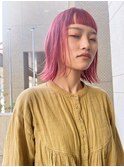 ピンク×外ハネボブ