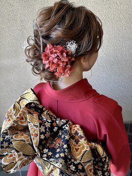 ピエスヘア(PIE'CE HAIR) 静岡/清水 成人式ヘア × 銀箔 × 水引