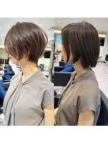バンプ ギンザ(BUMP GINZA) 30代、40代/丸みくびれショートボブ×白髪染めハイライト/大宮