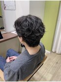 メンズカット/センターパート/シャドウパーマ