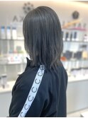 ブリーチなしダブルカラーで赤みを抑えたグレージュ♪