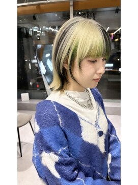 ファイブバイジエクト 堀江(FIVE by The Ect) ブロンド　ブラック　グリーン　ウルフ　デザインカラー