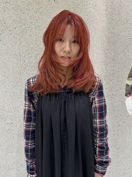 マイル 渋谷(mile) ブリーチ１回暖色カラー×フェイスレイヤーカット