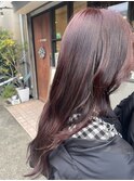 ブリーチなしWカラー ワインレッド ボルドーカラー