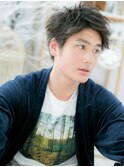 ■くすみブルーアップバングマッシュウルフ103上尾20代30代40代