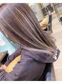 くびれヘアアプリコットオレンジハイライトカラーサーフカラー