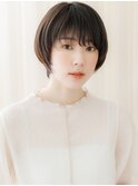 顔周りレイヤーカット黒髪小顔マッシュショートZ上尾30代40代