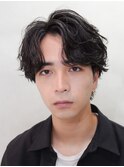 心斎橋フェザーパーマフェザーショートセンターパート20代緩め