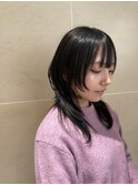 ウルフカット/暗めカラー