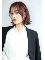 ムウ 難波(MOU)&nbsp;ショート暗めカラーグランマッシュデザインカラー20代30代40代