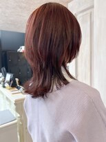 キャアリー(Caary)&nbsp;福山市美容室Caaryトレンド春ウルフヘア赤みカラーベリーカラー