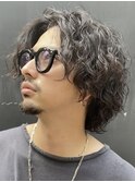 原宿波巻きパーマメンズカットメンズボブセンターパートfifth