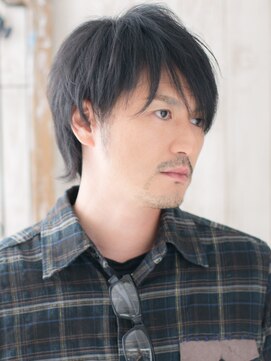 モッズヘアー メン 戸田公園店(mod's hair men) アッシュブラック束感ニュアンスウルフメンズショートi戸田公園